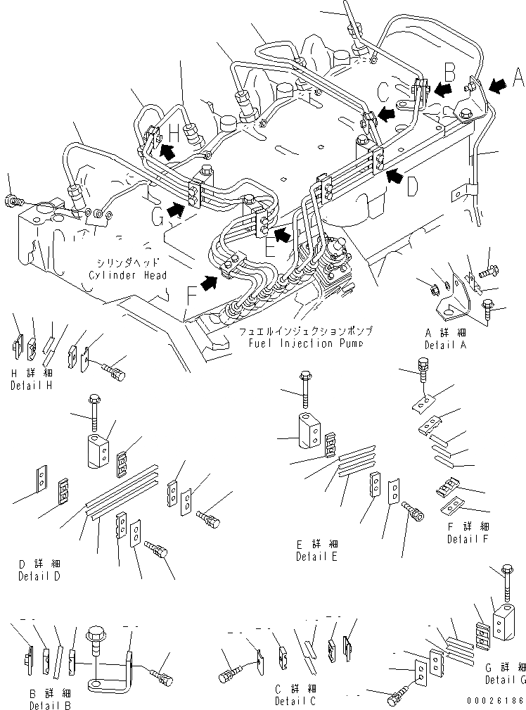 Схема запчастей Komatsu SAA6D102E-2JJ-8 - ТОПЛИВОПРОВОД.(№97-) ДВИГАТЕЛЬ