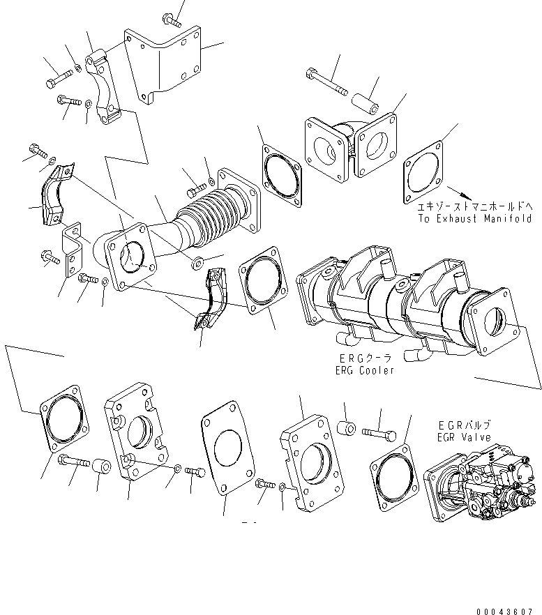 Схема запчастей Komatsu SAA6D170E-5A-01 - ВЫПУСКН. GAS RE-CIRCULATION (/) (EGR ОХЛАДИТЕЛЬ ВЫПУСКН. ТРУБКА И СОЕДИН-Е) ДВИГАТЕЛЬ