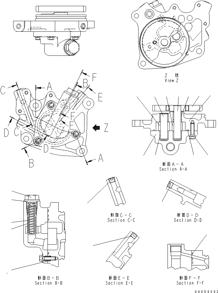 Схема запчастей Komatsu SAA6D170E-5A-01 - ВЫПУСКН. GAS RE-CIRCULATION МАСЛ. НАСОС (ВНУТР. ЧАСТИ) ДВИГАТЕЛЬ