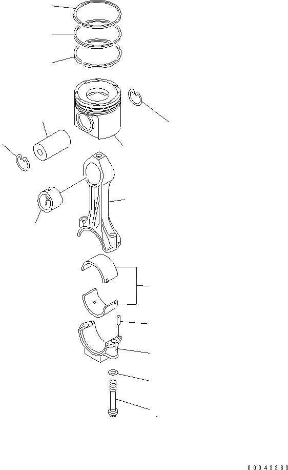 Схема запчастей Komatsu SAA6D170E-5A-01 - ПОРШЕНЬ И ШАТУН ДВИГАТЕЛЬ