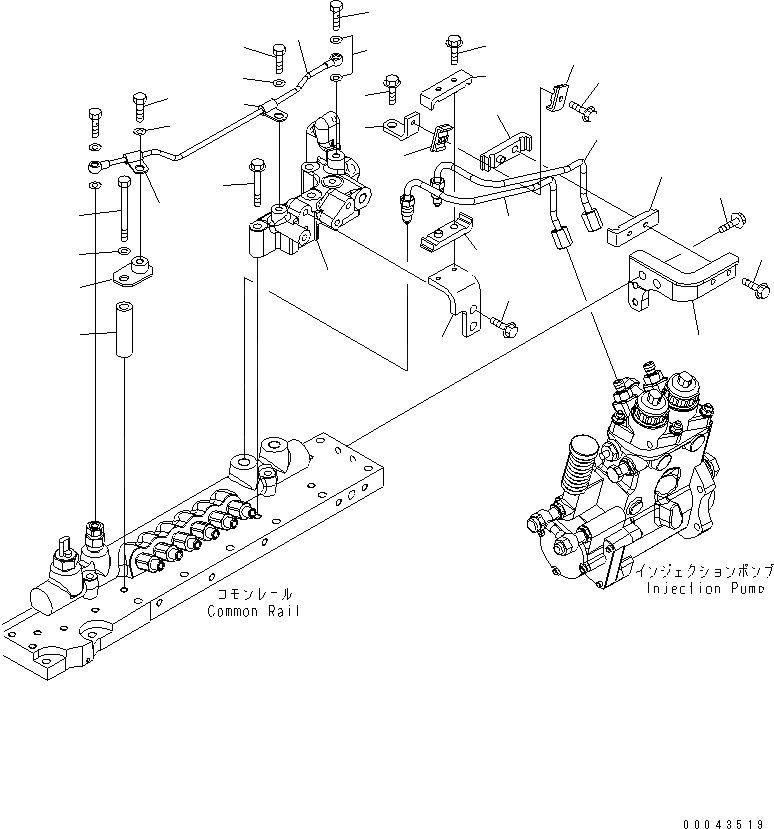Схема запчастей Komatsu SAA6D170E-5A-01 - ТОПЛИВН. ВПРЫСК (/) (ТОПЛИВН. ПОДАЮЩ. И ВОЗВРАТ. ТРУБЫ) ДВИГАТЕЛЬ