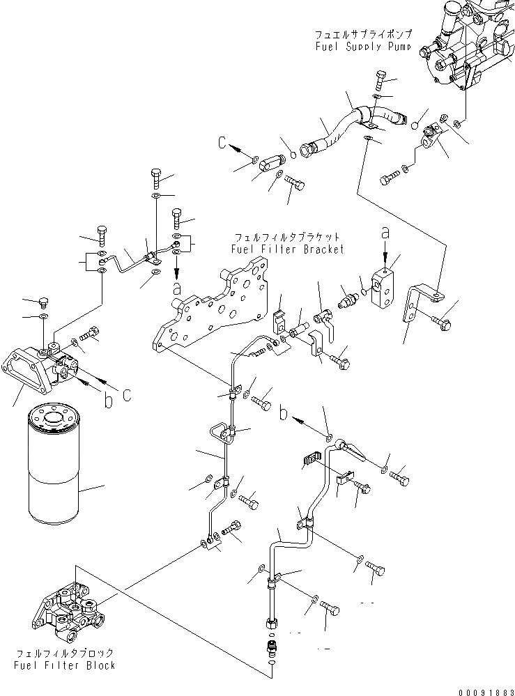 Схема запчастей Komatsu SAA6D170E-5A-01 - ТОПЛИВН. ФИЛЬТР. И ТРУБЫ (ЕС SAFTY REGULATION)(№7-) ДВИГАТЕЛЬ