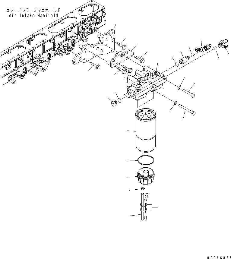 Схема запчастей Komatsu SAA6D170E-5A-01 - ТОПЛИВН. PRE-ФИЛЬТР. И КРЕПЛЕНИЕ (ПЛОХ. ТОПЛИВО ARRANGEMENT)(№8-) ДВИГАТЕЛЬ