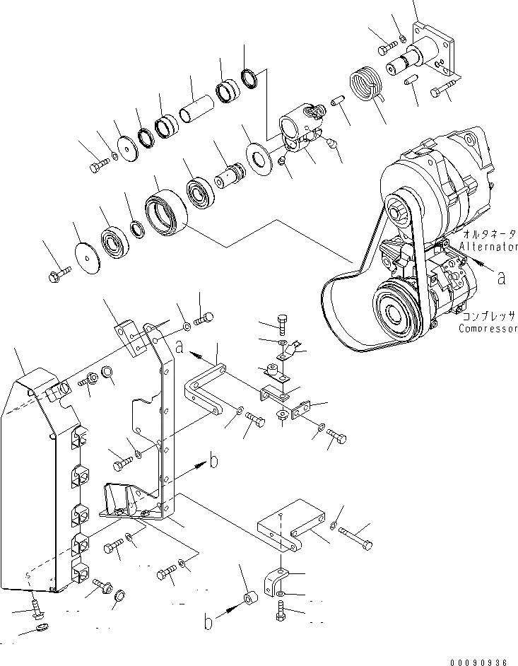 Схема запчастей Komatsu SAA6D170E-5A-01 - НАТЯЖЕНИЕ РЕМНЯ И КРЫШКА (ЕС SAFTY REGULATION)(№7-) ДВИГАТЕЛЬ