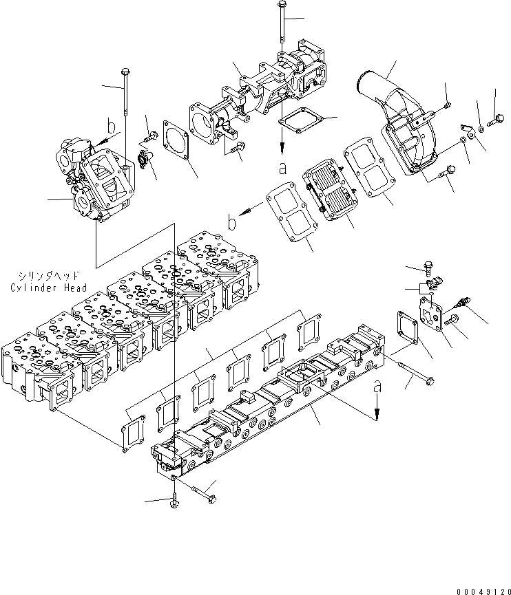 Схема запчастей Komatsu SAA6D125E-5C-02 - ТРУБОПРОВОД ВПУСКА ВОЗДУХА И СОЕДИН-Е(№-) ДВИГАТЕЛЬ