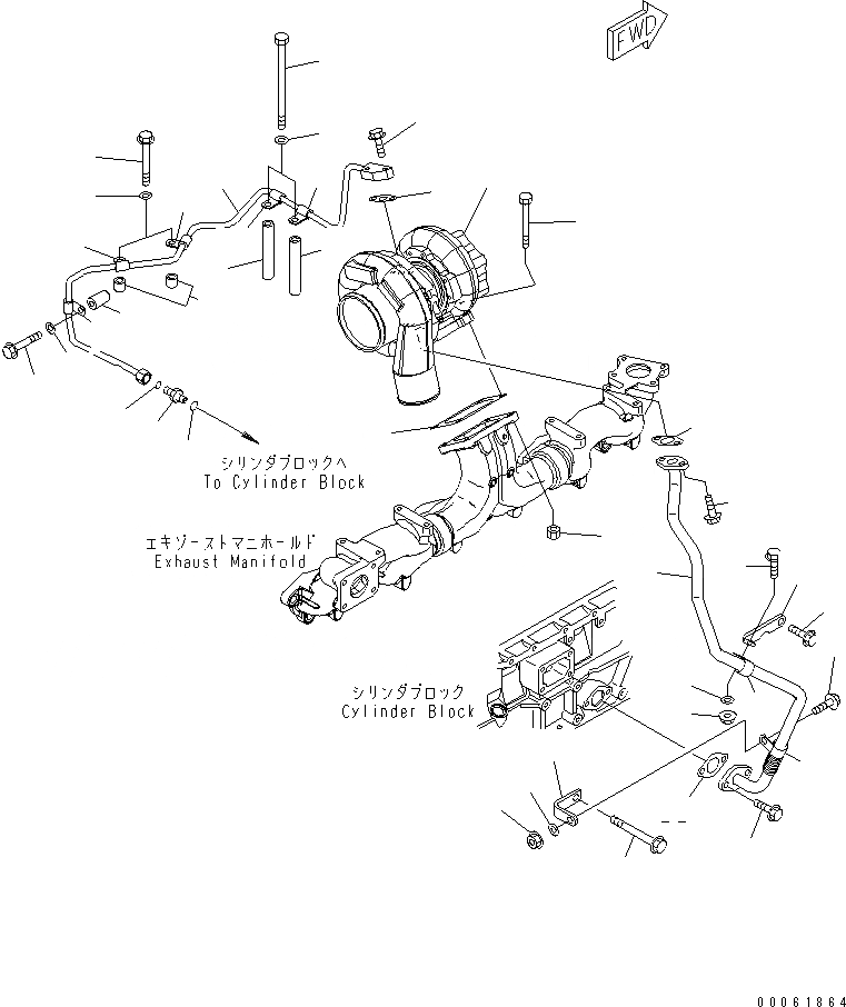 Схема запчастей Komatsu SAA6D125E-5C-02 - КРЕПЛЕНИЕ ТУРБОНАГНЕТАТЕЛЯ И МАСЛОПРОВОДЯЩАЯ ЛИНИЯ (LANDFILL СПЕЦ-Я.)(№9-) ДВИГАТЕЛЬ
