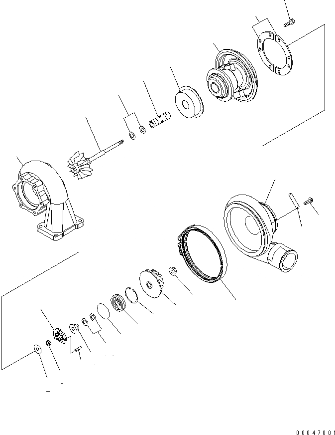 Схема запчастей Komatsu SAA6D125E-5C-02 - ТУРБОНАГНЕТАТЕЛЬ (KTR9-E) (LANDFILL СПЕЦ-Я.) (ВНУТР. ЧАСТИ)(№9-) ДВИГАТЕЛЬ