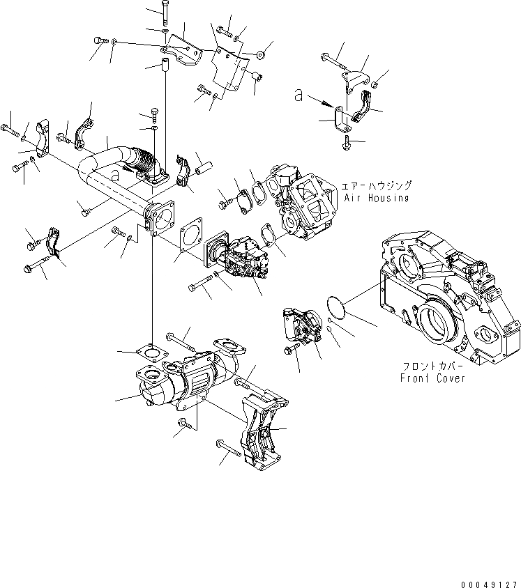 Схема запчастей Komatsu SAA6D125E-5C-02 - ВЫПУСКН. GAS RE-CIRCULATION КЛАПАН (/) (EGR КЛАПАН И ОХЛАДИТЕЛЬ КРЕПЛЕНИЕ)(№7-) ДВИГАТЕЛЬ