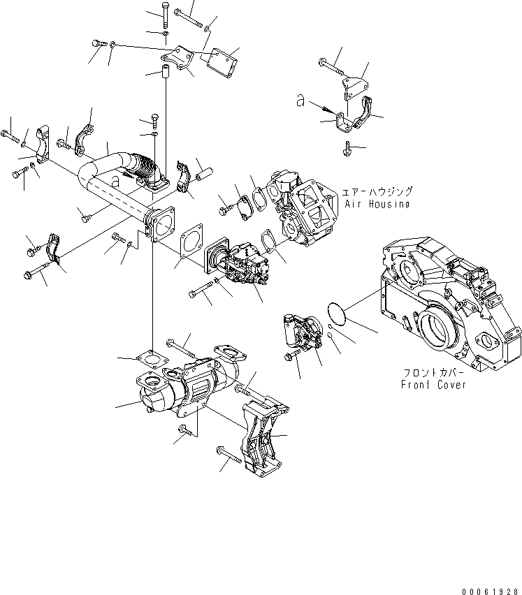 Схема запчастей Komatsu SAA6D125E-5C-02 - ВЫПУСКН. GAS RE-CIRCULATION (/) (КЛАПАН И ОХЛАДИТЕЛЬ КРЕПЛЕНИЕ) (LANDFILL СПЕЦ-Я.)(№9-) ДВИГАТЕЛЬ