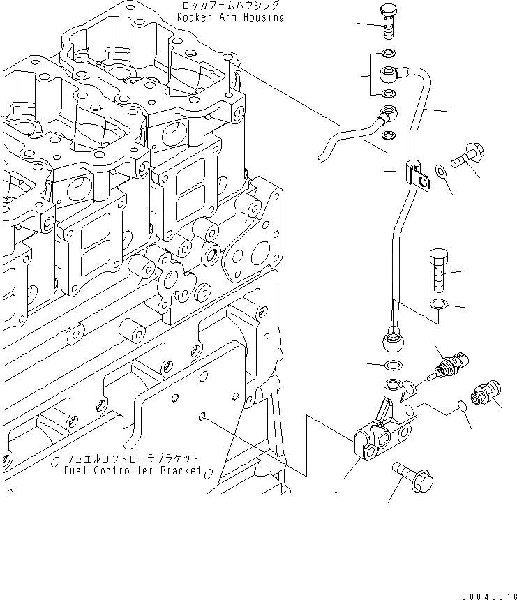 Схема запчастей Komatsu SAA6D125E-5C-02 - ВОЗВРАТ ТОПЛИВА(№-) ДВИГАТЕЛЬ