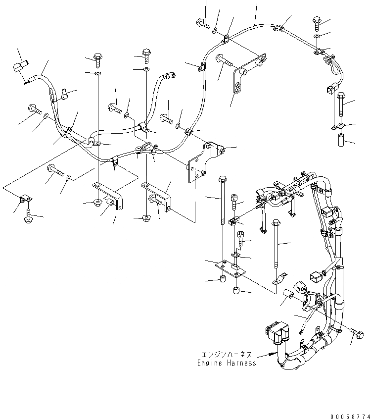 Схема запчастей Komatsu SAA6D125E-5C-02 - ПРОВОДКА (/) (Э/ПРОВОДКА ДВИГАТЕЛЯ) (ХОЛОДН. МЕСТН. A СПЕЦ-Я.)(№7-) ДВИГАТЕЛЬ