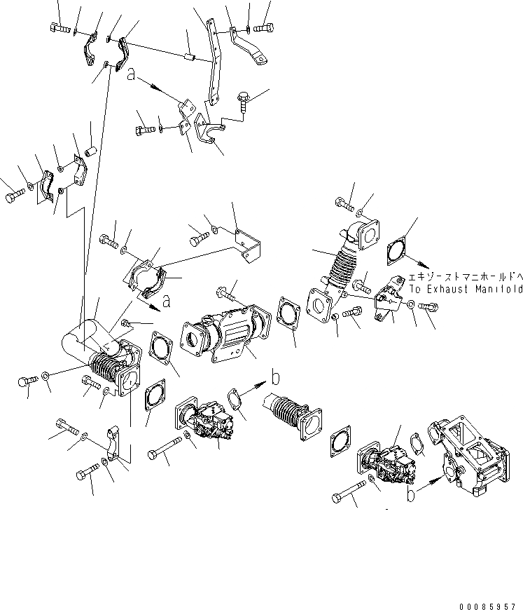 Схема запчастей Komatsu SAA6D140E-5B-01 - ВЫПУСКН. GAS RECIRCULATION КЛАПАН (/) (EGR КЛАПАН И ОХЛАДИТЕЛЬ КРЕПЛЕНИЕ) (ЕС 3 REGULATION)(№9-) ДВИГАТЕЛЬ