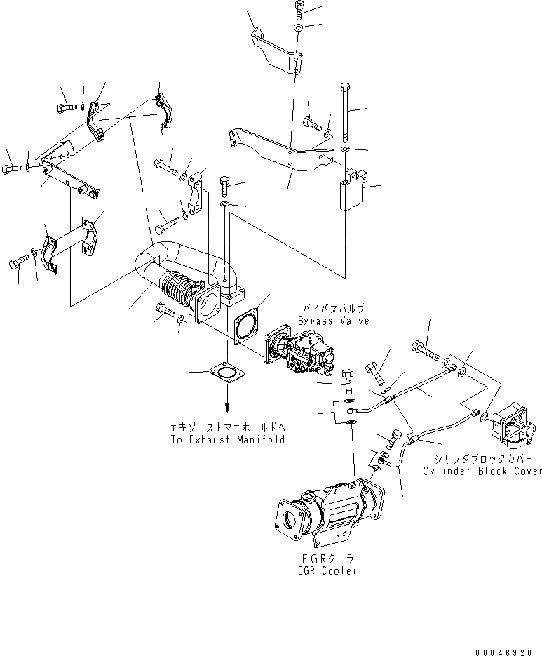 Схема запчастей Komatsu SAA6D140E-5B-01 - ВЫПУСКН. GAS RECIRCULATION КЛАПАН (/7) (EGR ОХЛАДИТЕЛЬ ВОЗДУШН. ВЕНТИЛЯЦИЯ И BYPASS КЛАПАН ТРУБЫ)(№-7) ДВИГАТЕЛЬ