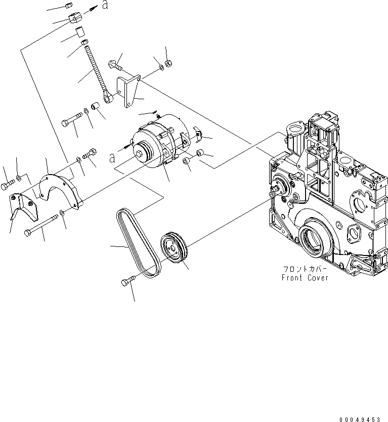 Схема запчастей Komatsu SAA6D140E-5B-01 - КРЕПЛЕНИЕ ГЕНЕРАТОРА (ДЛЯ A И A ГЕНЕРАТОР)(№-878) ДВИГАТЕЛЬ
