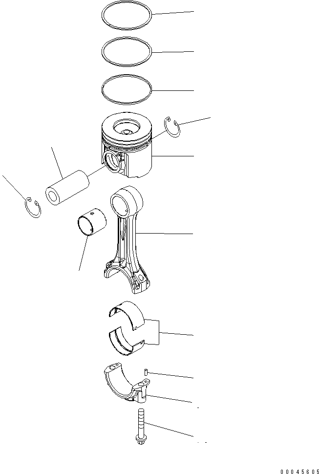 Схема запчастей Komatsu SAA6D125E-5A-02 - ПОРШЕНЬ И ШАТУН ДВИГАТЕЛЬ