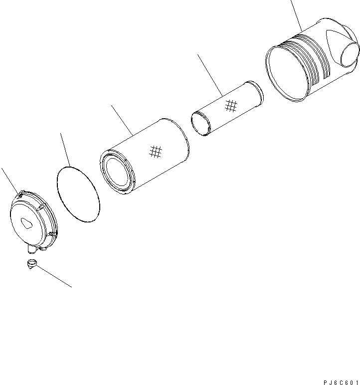 Схема запчастей Komatsu SAA6D140E-5F-03 - ВОЗДУХООЧИСТИТЕЛЬ (ВНУТР. ЧАСТИ)(№-) ДВИГАТЕЛЬ