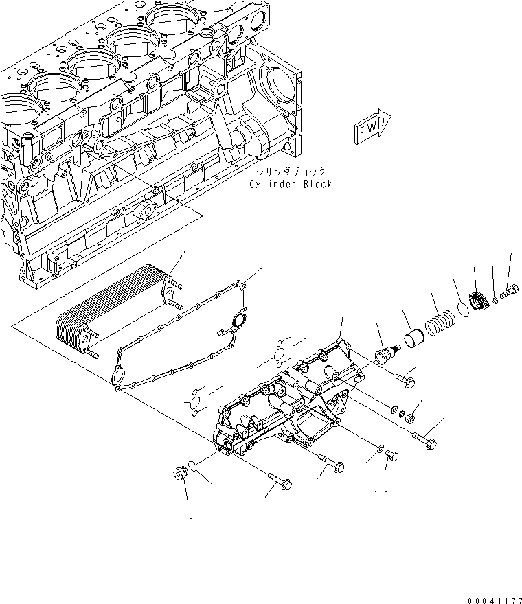 Схема запчастей Komatsu SAA6D140E-5F-03 - МАСЛООХЛАДИТЕЛЬ ДВИГАТЕЛЬ