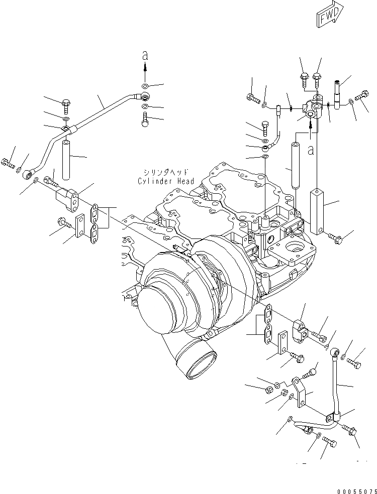 Схема запчастей Komatsu SAA6D140E-5H-01 - ТУРБОНАГНЕТАТЕЛЬ ВОДН. ГИДРОЛИНИЯ(№87-) ДВИГАТЕЛЬ