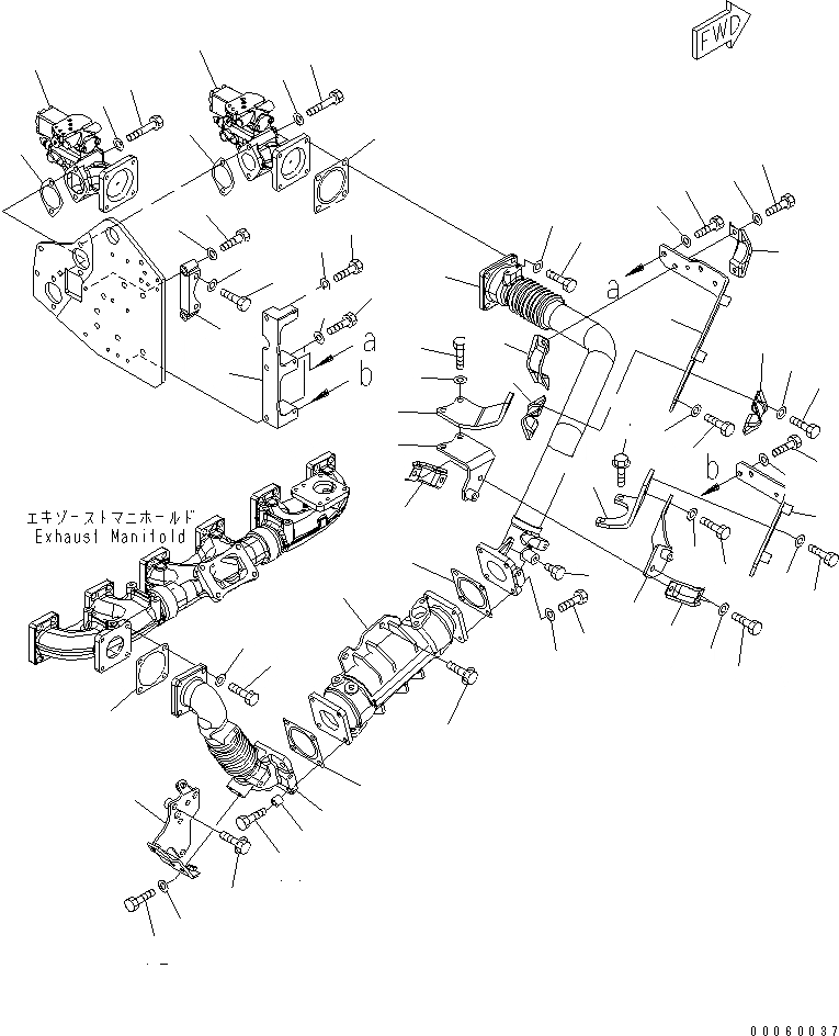Схема запчастей Komatsu SAA6D140E-5H-01 - ВЫПУСКН. GAS RECIRCULATION КЛАПАН (/) (EGR ОХЛАДИТЕЛЬ И КЛАПАН КРЕПЛЕНИЕ) (LANDFILL СПЕЦ-Я.)(№87-) ДВИГАТЕЛЬ