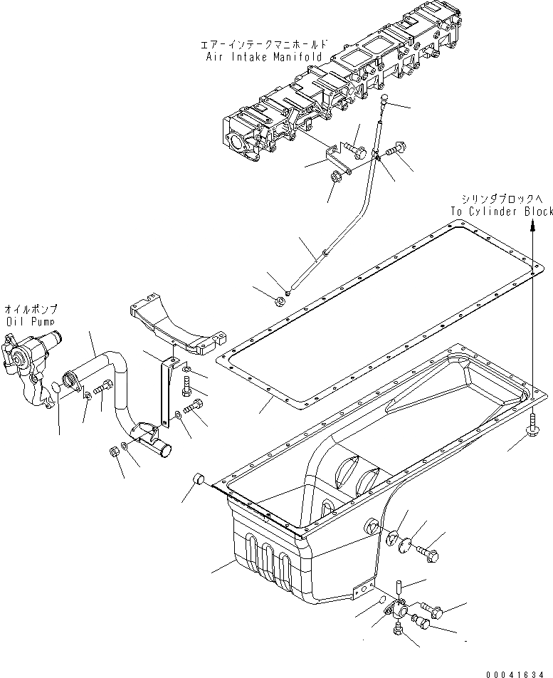 Схема запчастей Komatsu SAA6D140E-5H-01 - МАСЛЯНЫЙ ПОДДОН И ВСАСЫВАЮЩИЙ ПАТРУБОК(№87-) ДВИГАТЕЛЬ