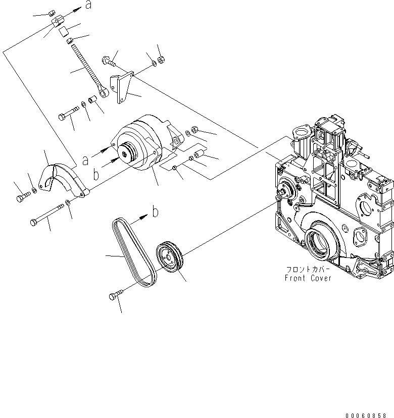 Схема запчастей Komatsu SAA6D140E-5H-01 - КРЕПЛЕНИЕ ГЕНЕРАТОРА (ДЛЯ ГЕНЕРАТОРА 90А)(№8-) ДВИГАТЕЛЬ