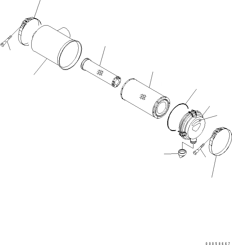 Схема запчастей Komatsu SAA6D107E-1C-W - ВОЗДУХООЧИСТИТЕЛЬ (ПРЕФИЛЬТР СПЕЦ-Я. ИЛИ DUST ЗАЩИТА СПЕЦ-Я.) ДВИГАТЕЛЬ