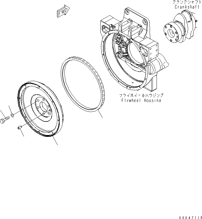 Схема запчастей Komatsu SAA6D125E-5B-02 - МАХОВИК ДВИГАТЕЛЬ