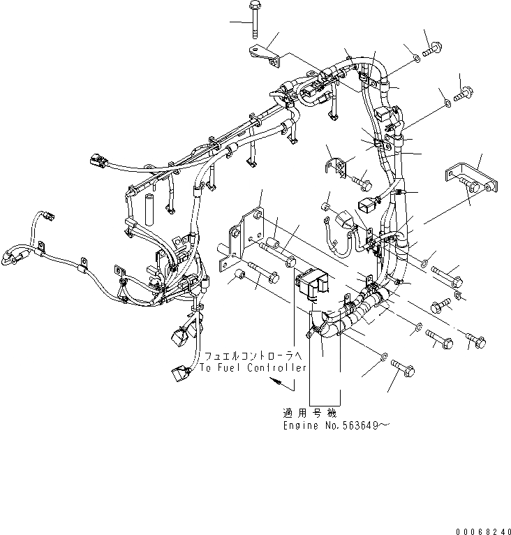 Схема запчастей Komatsu SAA6D125E-5B-02 - ПРОВОДКА (/) (Э/ПРОВОДКА ДВИГАТЕЛЯ) (ДЛЯ EMC СПЕЦ-Я.) ДВИГАТЕЛЬ