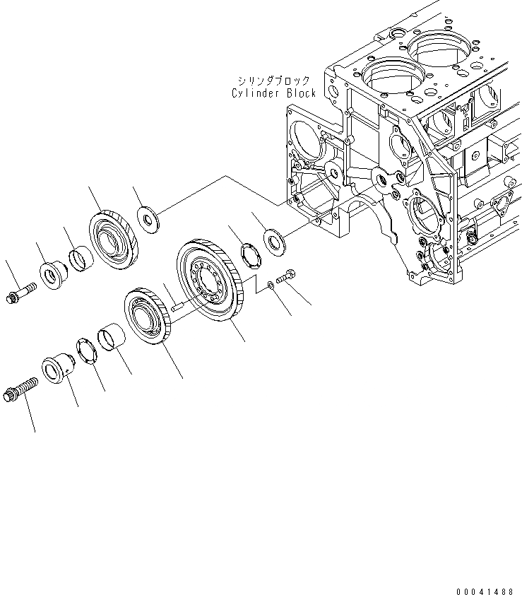 Схема запчастей Komatsu SAA6D140E-5C-01 - ПРОМЕЖУТОЧНАЯ ШЕСТЕРНЯ ДВИГАТЕЛЬ