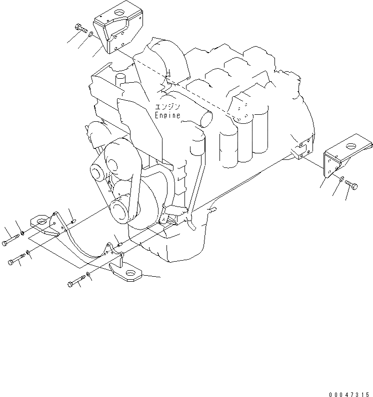 Схема запчастей Komatsu SAA6D140E-5C-01 - ДВИГАТЕЛЬ СУППОРТ(№8-) ДВИГАТЕЛЬ