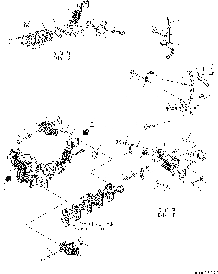 Схема запчастей Komatsu SAA6D140E-5D-01 - ВЫПУСКН. GAS RECIRCULATION КЛАПАН (/) (ОХЛАДИТЕЛЬ И КЛАПАН КРЕПЛЕНИЕ) (С BYPASS КЛАПАН)(№-) ДВИГАТЕЛЬ