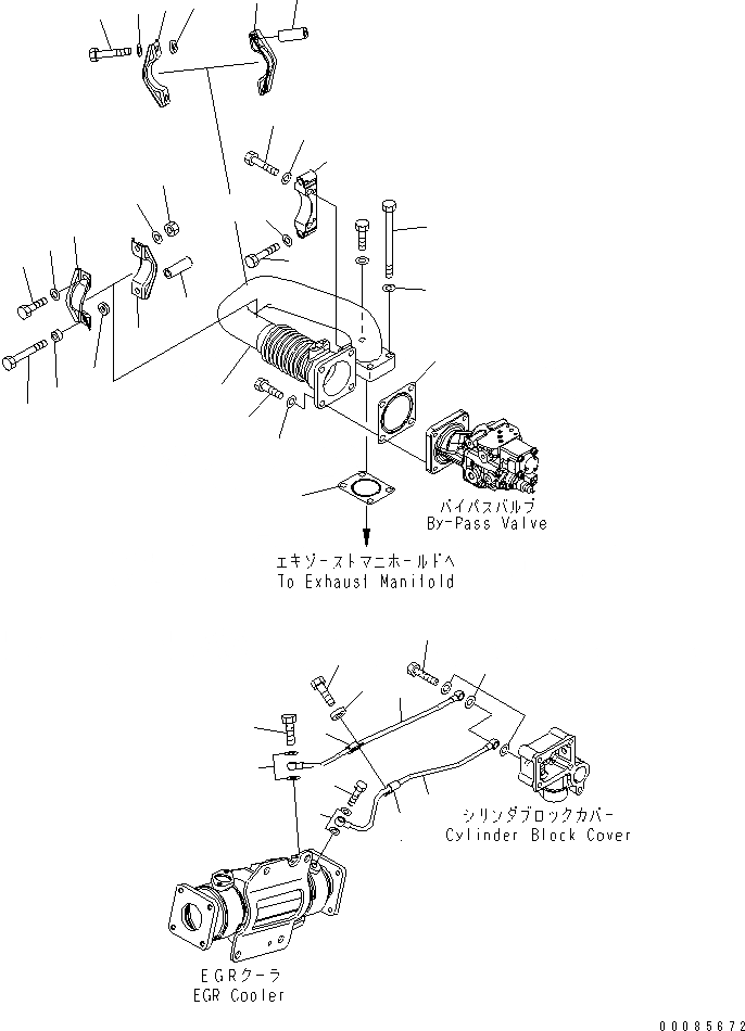 Схема запчастей Komatsu SAA6D140E-5D-01 - ВЫПУСКН. GAS RECIRCULATION КЛАПАН (/7) (ВОЗДУШН. ВЕНТИЛЯЦИЯ И BYPASS КЛАПАН ТРУБЫ)(№-) ДВИГАТЕЛЬ