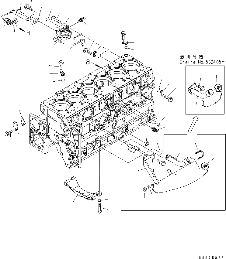 Схема запчастей Komatsu SAA6D140E-5D-01 - ЭЛЕМЕНТЫ БЛОКА ЦИЛИНДРОВ (МАСЛ. ДАТЧИК И С ПОДОГРЕВАТЕЛЬ ХЛАДАГЕНТА)(№8-) ДВИГАТЕЛЬ