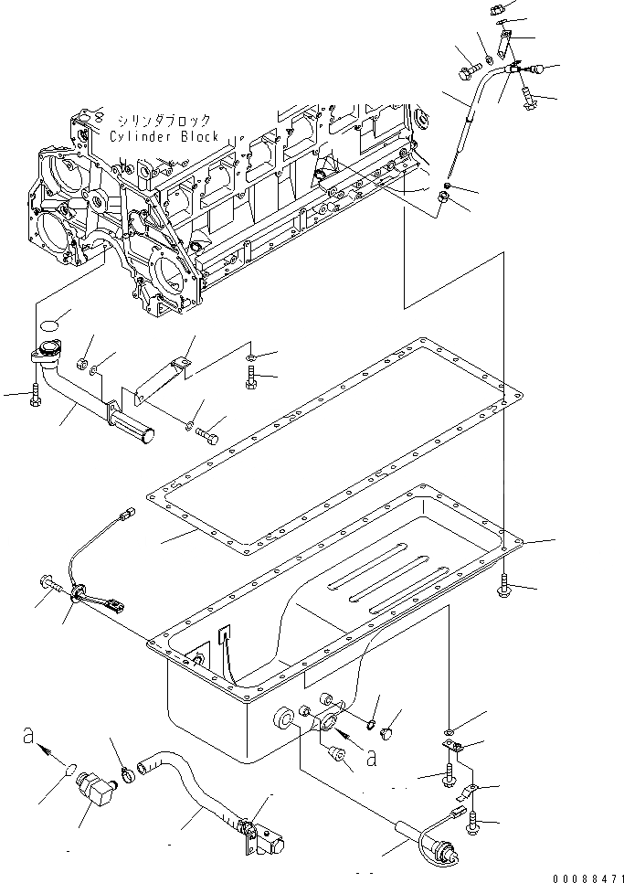 Схема запчастей Komatsu SAA6D125E-5D-01 - МАСЛЯНЫЙ ПОДДОН И ВСАСЫВАЮЩИЙ ПАТРУБОК (ХОЛОДН. МЕСТН. A СПЕЦ-Я.)(№-) ДВИГАТЕЛЬ