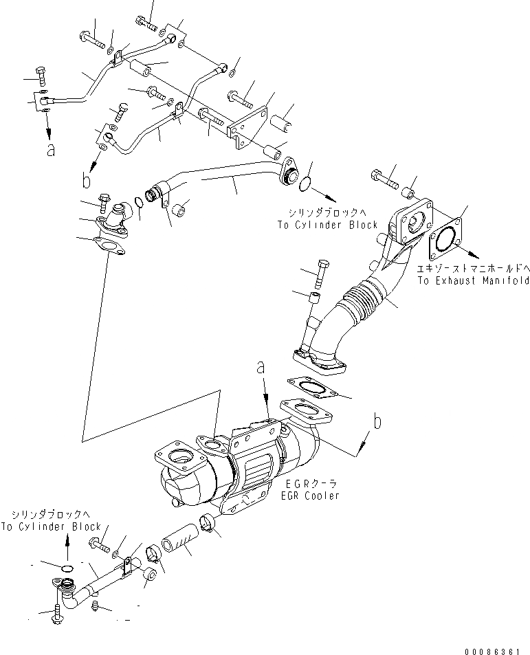 Схема запчастей Komatsu SAA6D125E-5E-01 - ВЫПУСКН. GAS RECIRCULATION (/) (EGR ЛИНИЯ ОХЛАЖДЕНИЯ И ВОЗДУШН. ВЕНТИЛЯЦИЯ) (ОГРАНИЧЕНИЯ ПО ВЫБРОСУ ЕВРОП. 3 И ЕС 3)(№-) ДВИГАТЕЛЬ