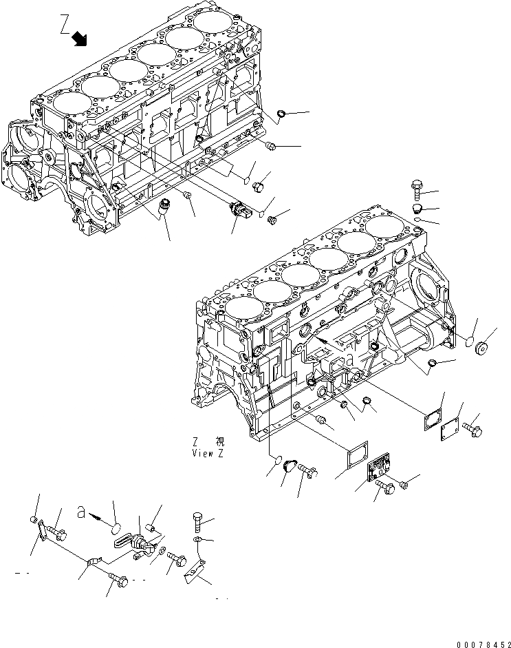 Схема запчастей Komatsu SAA6D125E-5E-01 - ЭЛЕМЕНТЫ БЛОКА ЦИЛИНДРОВ (МАСЛ. ПЕРЕКЛЮЧАТЕЛЬ ДАВЛЕНИЯAND ПОДОГРЕВАТЕЛЬ ХЛАДАГЕНТА ) (ХОЛОДН. МЕСТН. A СПЕЦ-Я.)(№-) ДВИГАТЕЛЬ