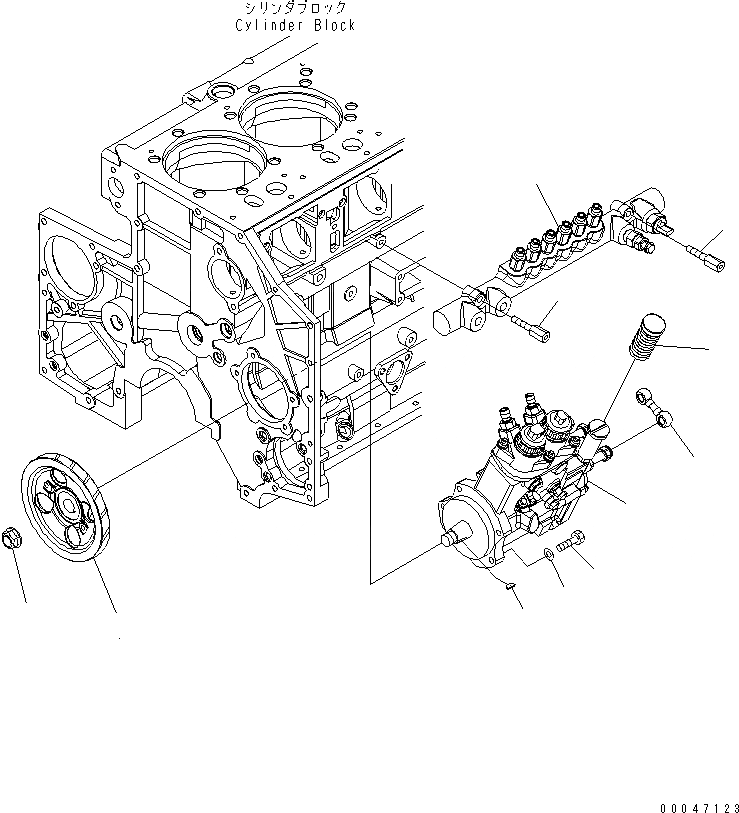 Схема запчастей Komatsu SAA6D140E-5A-01 - ТОПЛИВН. НАСОС И COMMON RAIL КРЕПЛЕНИЕ(№-) ДВИГАТЕЛЬ