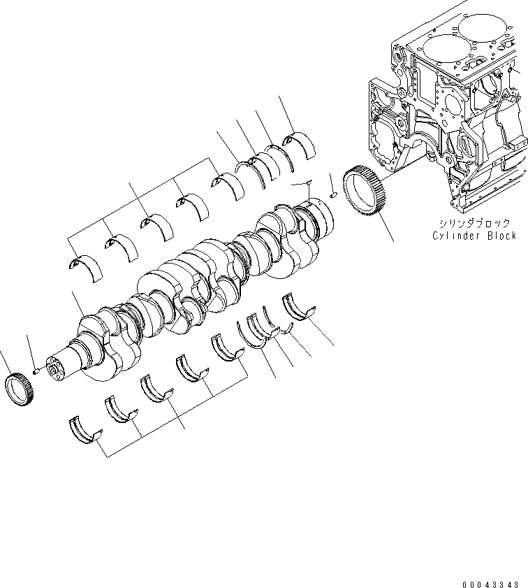 Схема запчастей Komatsu SAA6D170E-5C-01 - КОЛЕНВАЛ ДВИГАТЕЛЬ