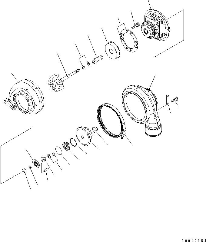 Схема запчастей Komatsu SAA6D140E-5G-02 - ТУРБОНАГНЕТАТЕЛЬ (KTRM-AW) (ВНУТР. ЧАСТИ)(№-) ДВИГАТЕЛЬ