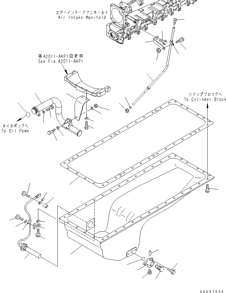 Схема запчастей Komatsu SAA6D140E-5G-02 - МАСЛЯНЫЙ ПОДДОН И ВСАСЫВАЮЩИЙ ПАТРУБОК (ПОДОГРЕВАТЕЛЬ ХЛАДАГЕНТА СПЕЦ-Я.)(№78-) ДВИГАТЕЛЬ
