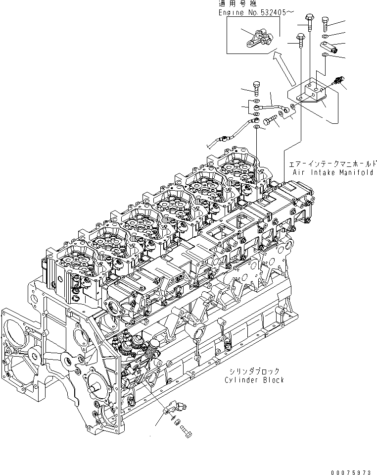 Схема запчастей Komatsu SAA6D140E-5G-02 - ВОЗВРАТ ТОПЛИВА(№-) ДВИГАТЕЛЬ