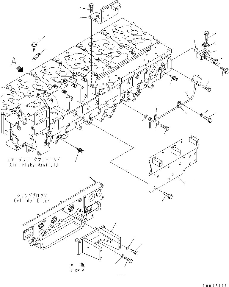 Схема запчастей Komatsu SAA6D170E-5D-01 - ДАТЧИК И SPILL ТРУБЫ(№-) ДВИГАТЕЛЬ