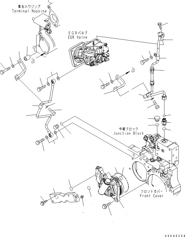 Схема запчастей Komatsu SAA6D170E-5D-01 - ВЫПУСКН. GAS RE-CIRCULATION (/) (EGR КЛАПАН СМАЗЫВ. НАСОС И ТРУБЫ) ДВИГАТЕЛЬ