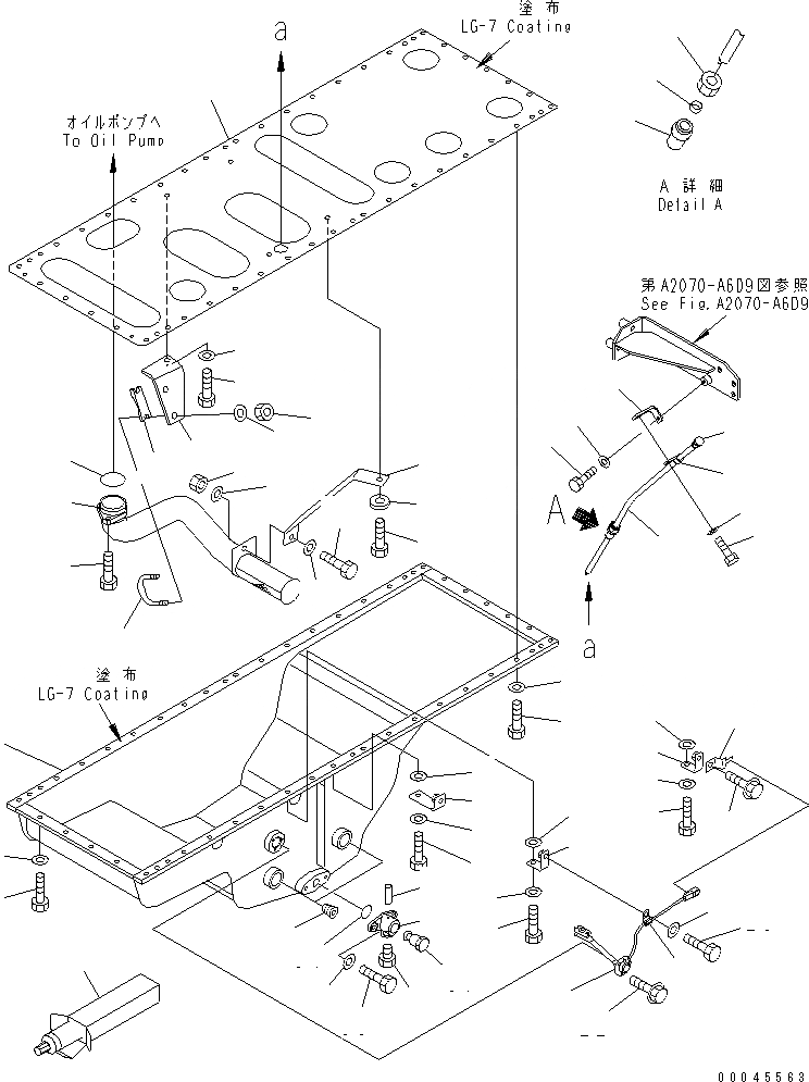Схема запчастей Komatsu SAA6D170E-5D-01 - МАСЛЯНЫЙ ПОДДОН И ВСАСЫВАЮЩИЙ ПАТРУБОК(№-) ДВИГАТЕЛЬ