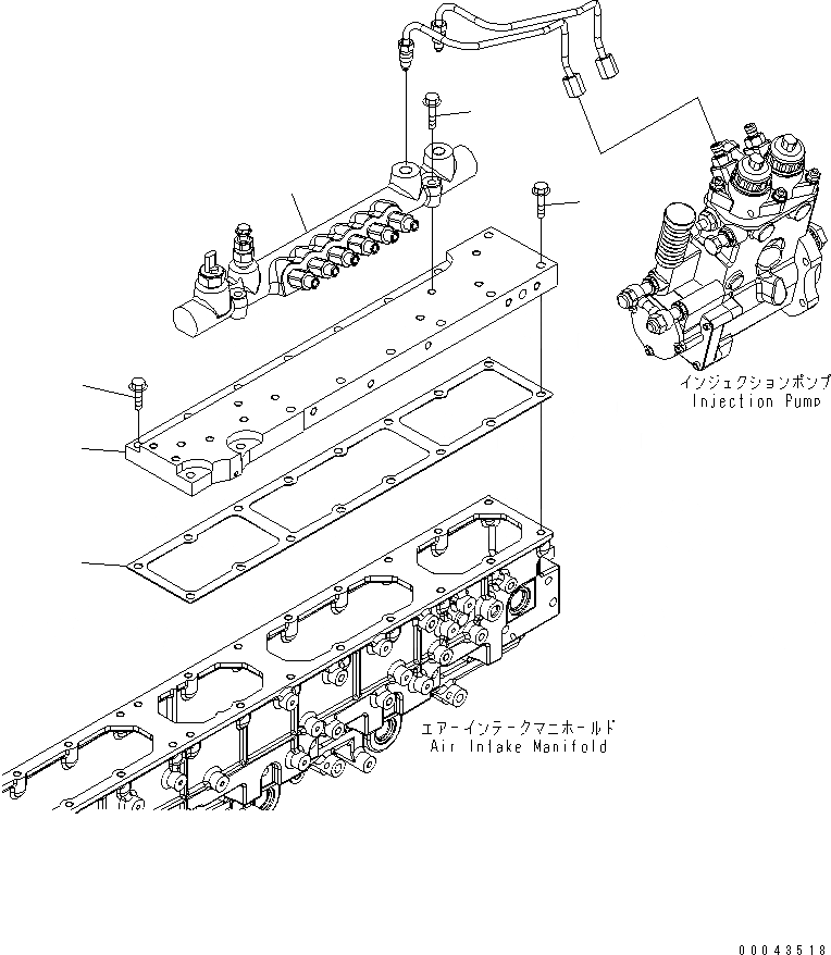 Схема запчастей Komatsu SAA6D170E-5D-01 - ТОПЛИВН. ВПРЫСК (/) (COMMON RAIL КРЕПЛЕНИЕ) ДВИГАТЕЛЬ