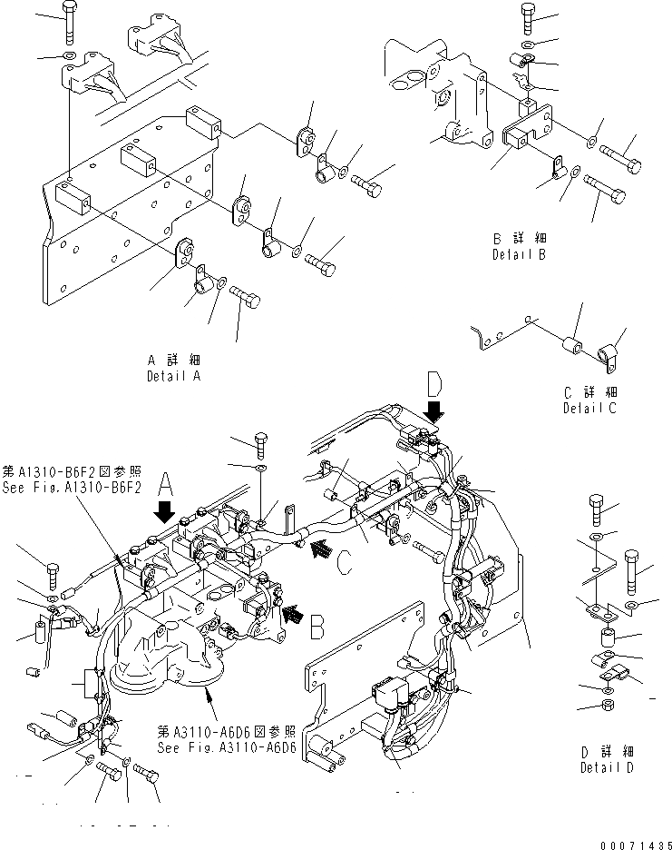 Схема запчастей Komatsu SAA6D170E-5D-01 - КАБЕЛЬ СУППОРТ (/) ДВИГАТЕЛЬ ЭЛЕКТРОПРОВОДКА (PRE-LUB СПЕЦ-Я.)(№79-) ДВИГАТЕЛЬ