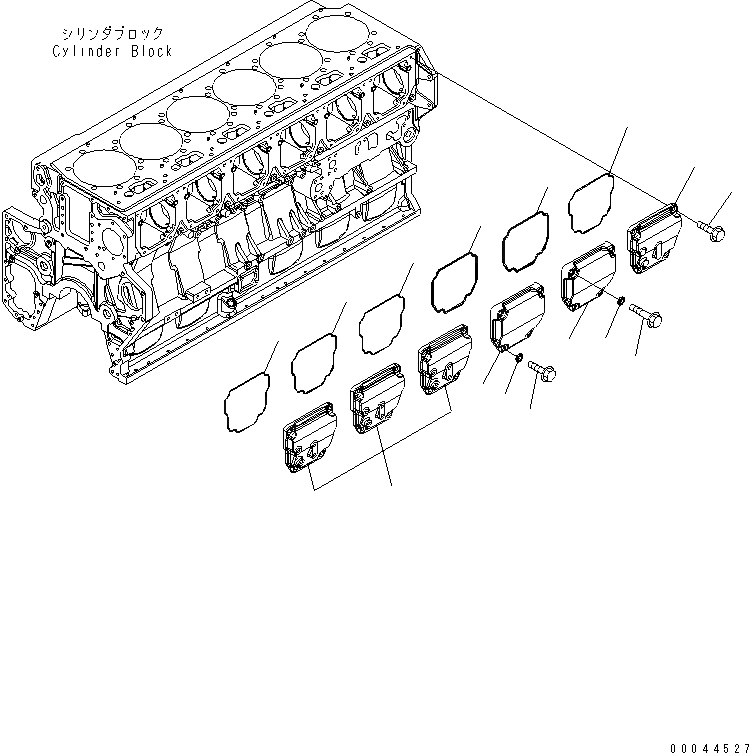 Схема запчастей Komatsu SAA6D170E-5B-02 - КРЫШКА ТОЛКАТЕЛЕЙ КЛАПАНА(№7-) ДВИГАТЕЛЬ