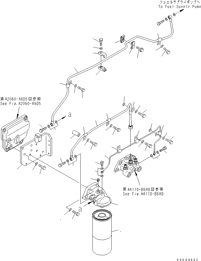 Схема запчастей Komatsu SAA6D170E-5B-02 - ТОПЛИВН. ФИЛЬТР. И ТРУБЫ(№7-) ДВИГАТЕЛЬ