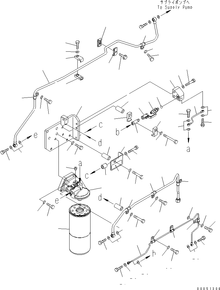 Схема запчастей Komatsu SAA6D170E-5B-02 - ТОПЛИВН. ФИЛЬТР. И ТРУБЫ(№-) ДВИГАТЕЛЬ