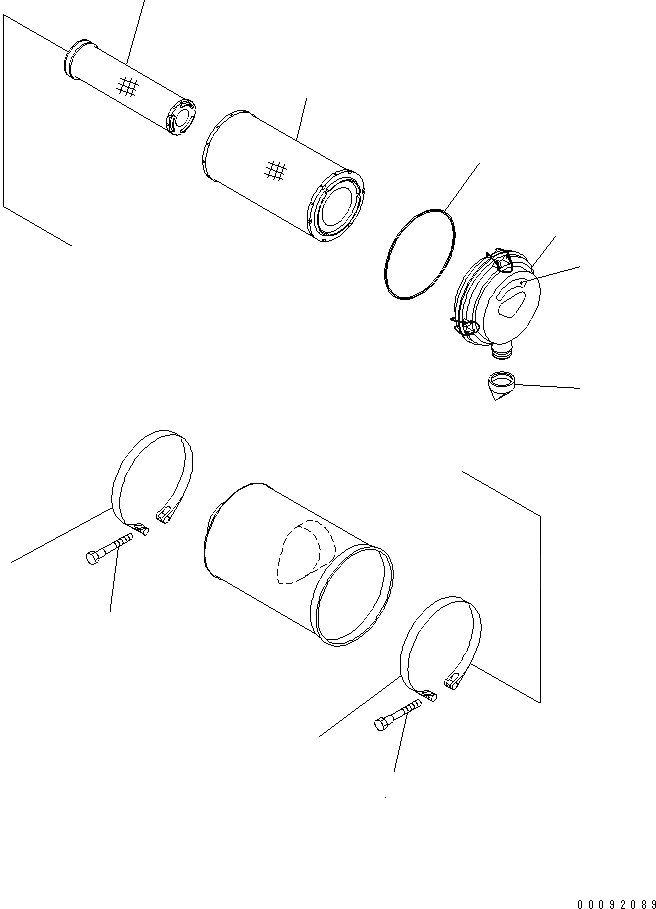 Схема запчастей Komatsu SAA6D107E-1G-W - ВОЗДУХООЧИСТИТЕЛЬ (ЕС SAFTY REGULATION)(№7-) ДВИГАТЕЛЬ